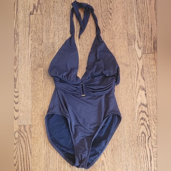 LA BLANCA Brown one piece swim 6 - Picture 1 of 4